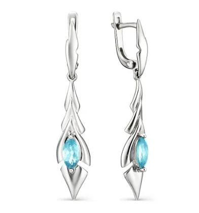 Серьги подвесные из серебра