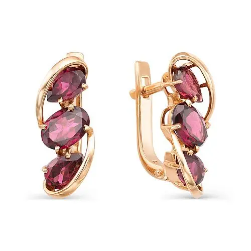 Серьги с английским замком из красного золота