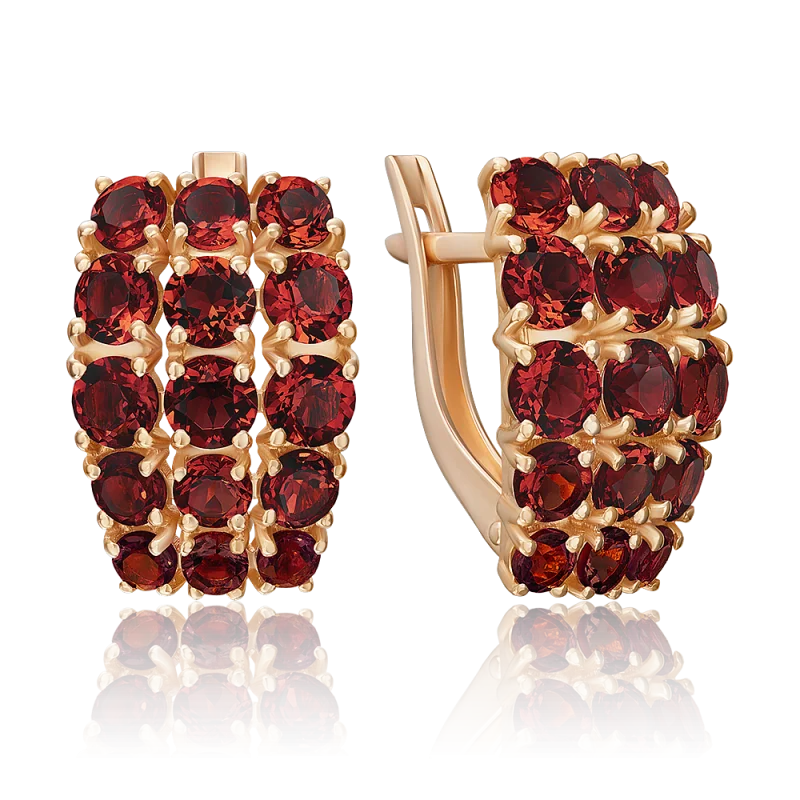 Серьги с английским замком из красного золота