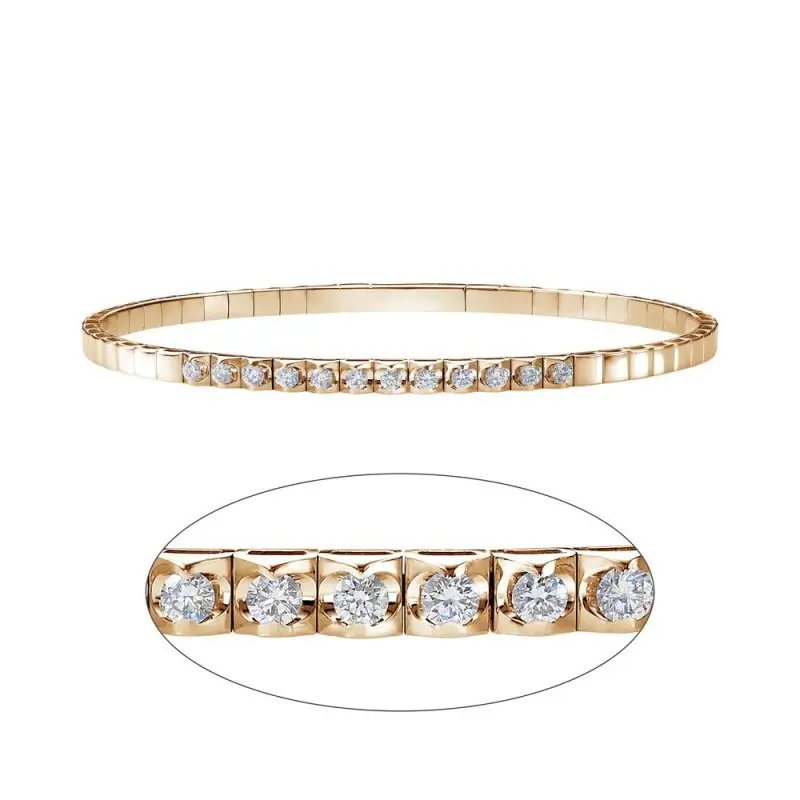 Браслет жесткий из комбинированного золота