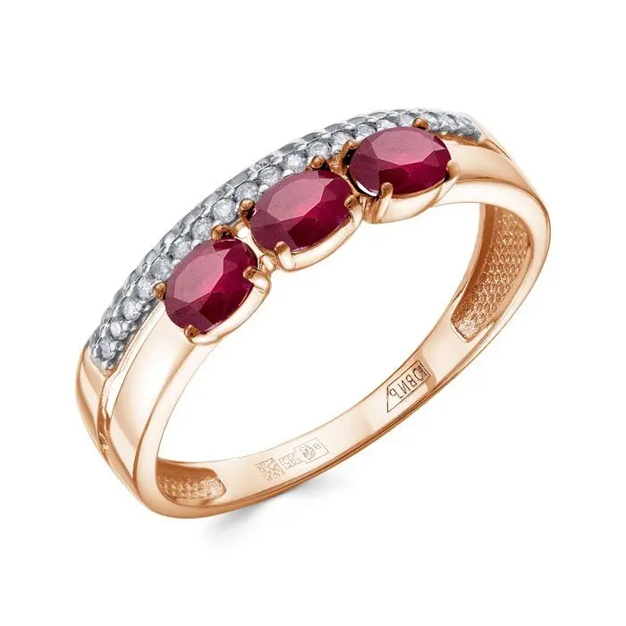 Кольцо декоративное из комбинированного золота