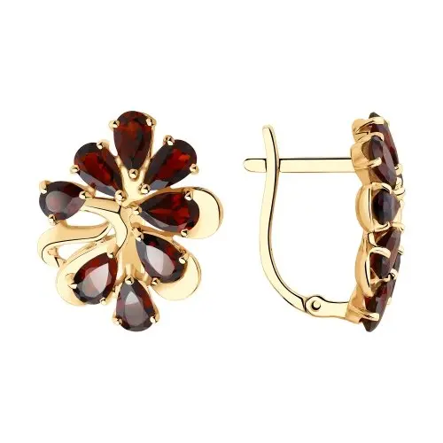 Серьги с английским замком из красного золота