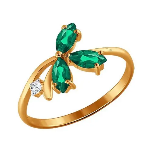 Кольцо декоративное из красного золота