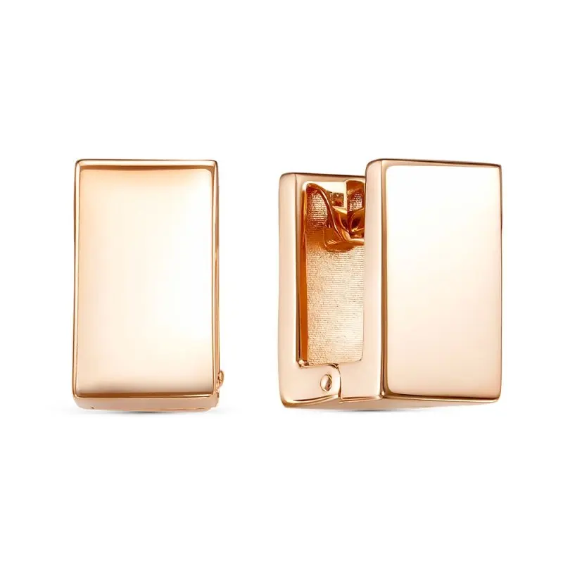 Серьги с английским замком из красного золота