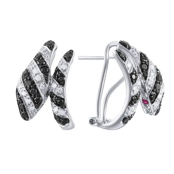 Серьги с английским замком из белого золота