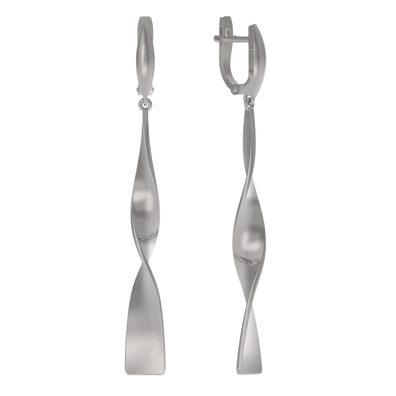 Серьги подвесные из серебра