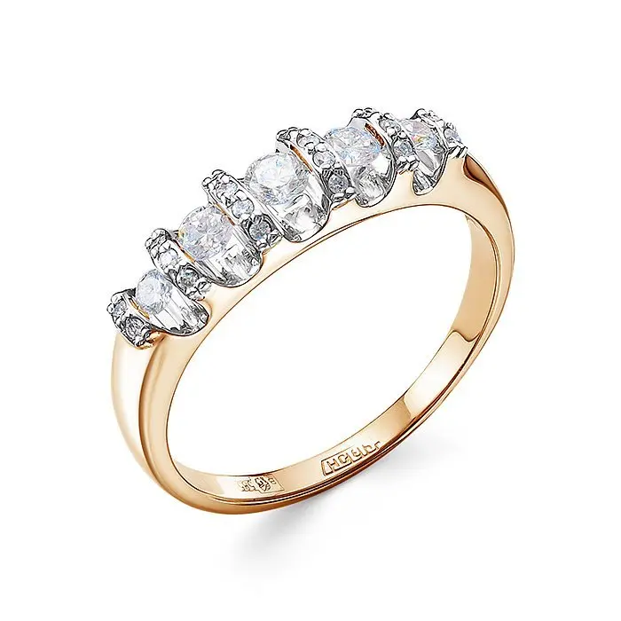 Кольцо декоративное из комбинированного золота