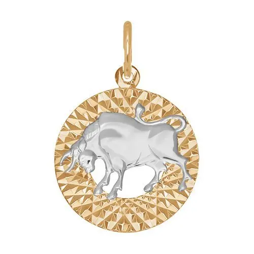 Подвеска знак зодиака из комбинированного золота