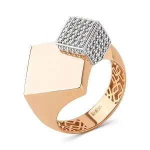 Кольцо декоративное из комбинированного золота