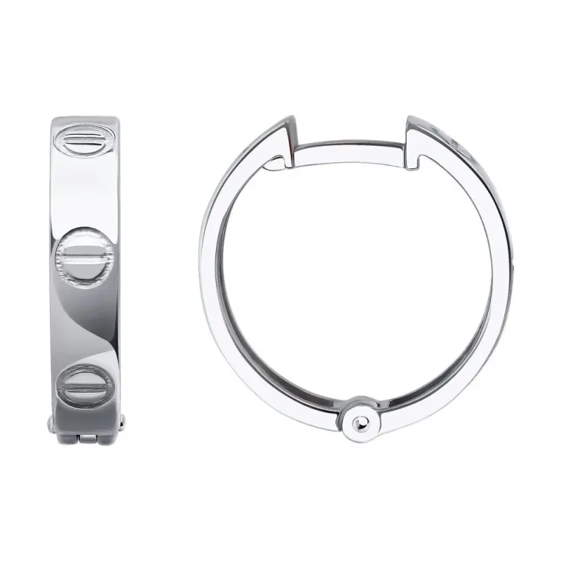 Серьги с английским замком из белого золота