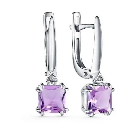 Серьги подвесные из серебра