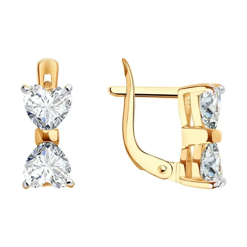 Серьги детские из красного золота