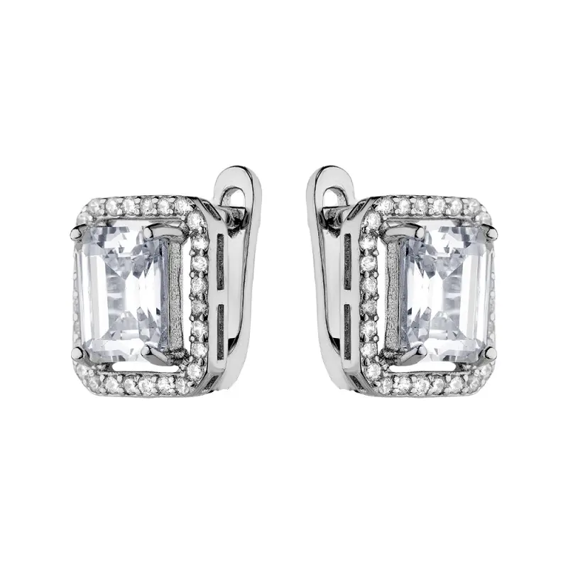 Серьги с английским замком из серебра