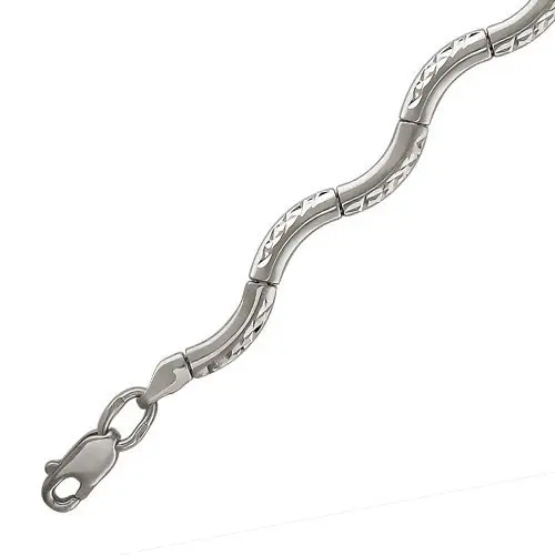 Браслет декоративный из белого золота без вставок вид 1