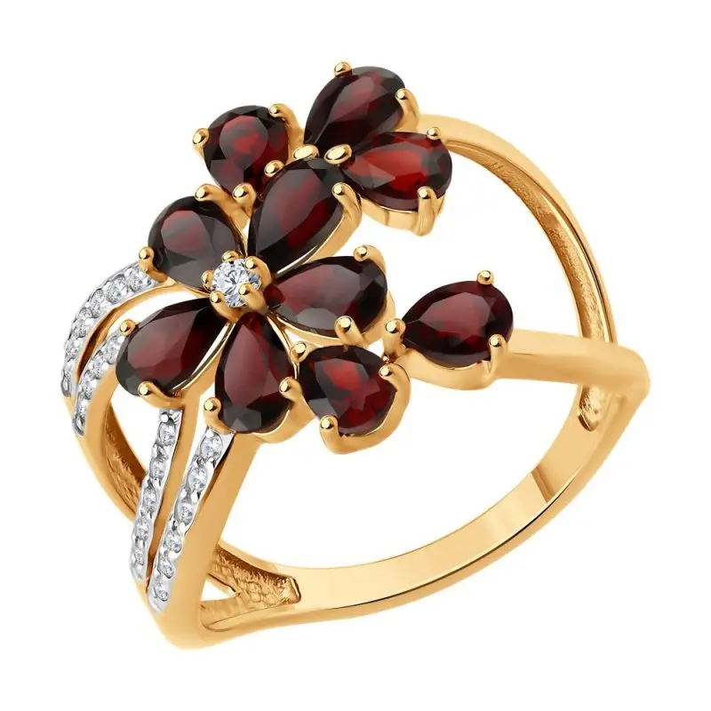 Кольцо декоративное из красного золота