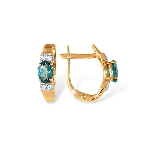 Серьги с английским замком из красного золота