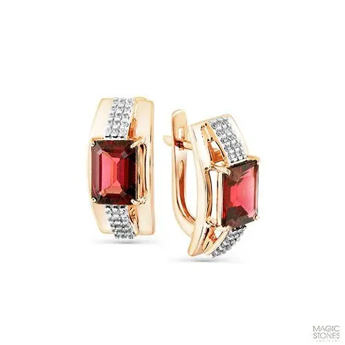 Серьги с английским замком из красного золота
