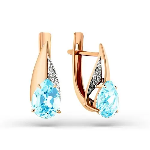 Серьги с английским замком из красного золота