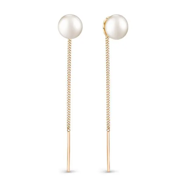 Серьги цепочки из красного золота