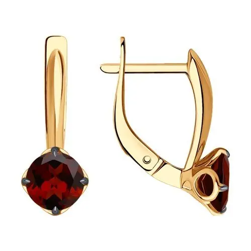 Серьги с английским замком из красного золота