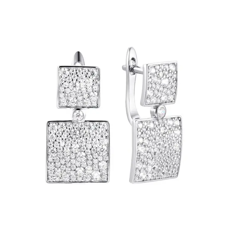 Серьги с английским замком из серебра