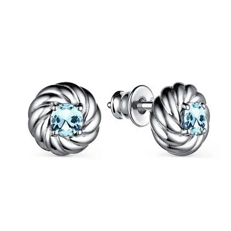 Серьги пуссеты из серебра