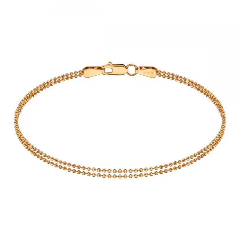 Браслет цепочный из красного золота