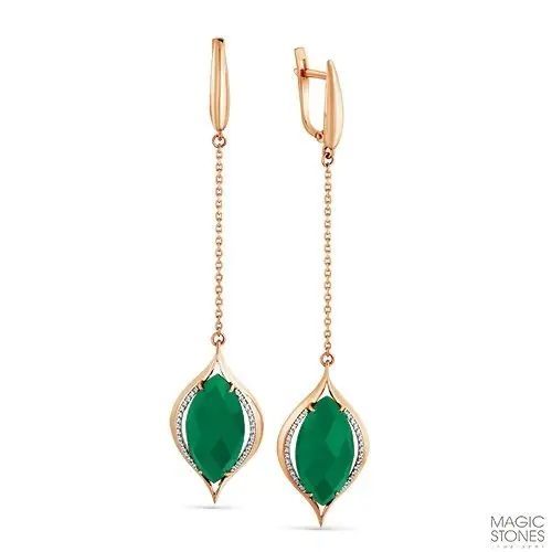 Серьги подвесные из красного золота