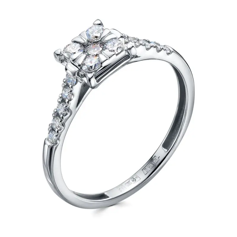 Кольцо декоративное из белого золота