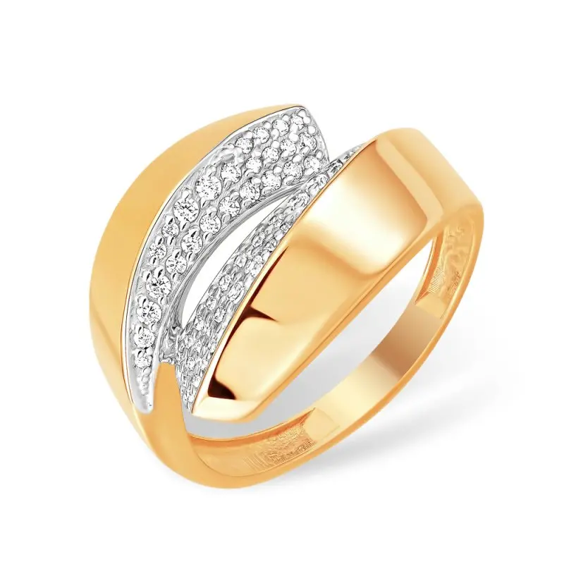 Кольцо декоративное из комбинированного золота