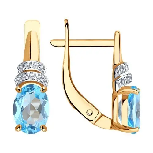 Серьги с английским замком из красного золота