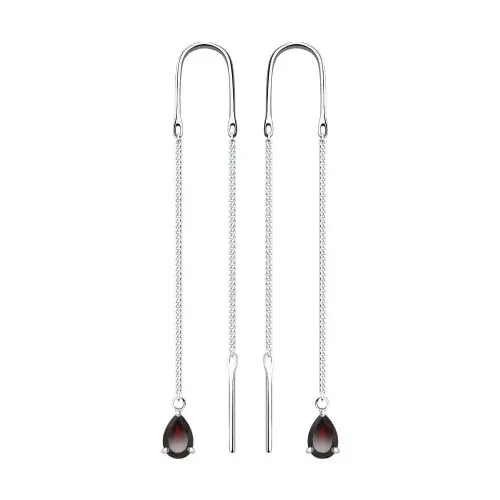 Серьги цепочки из серебра