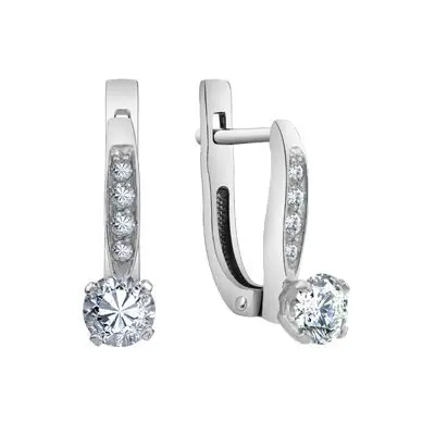 Серьги с английским замком из серебра