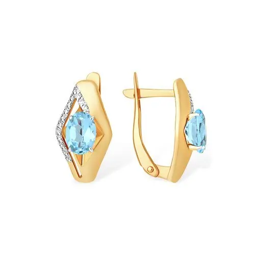 Серьги с английским замком из красного золота