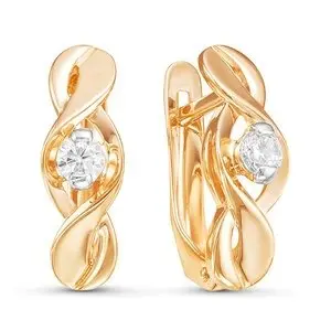 Серьги с английским замком из красного золота