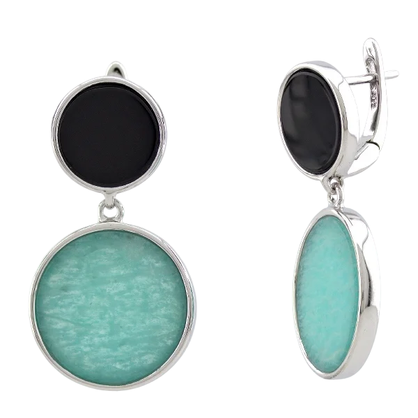 Серьги подвесные из серебра