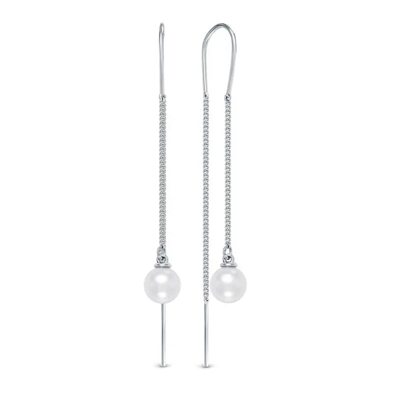 Серьги цепочки из серебра