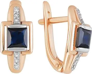 Серьги с английским замком из комбинированного золота