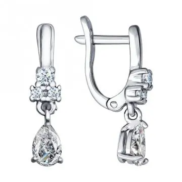 Серьги с английским замком из серебра