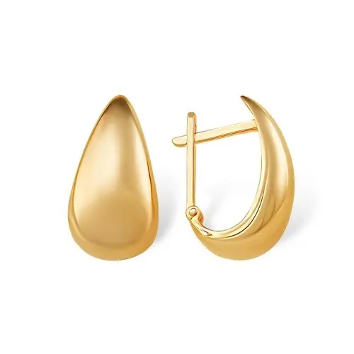 Серьги с английским замком из красного золота