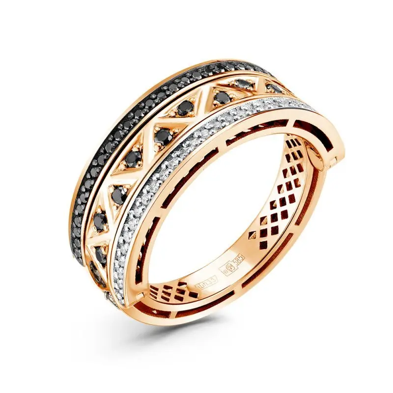 Кольцо декоративное из комбинированного золота