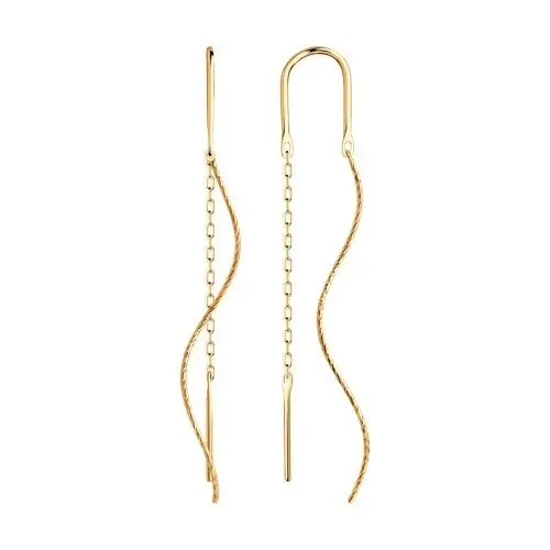 Серьги цепочки из красного золота