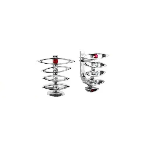 Серьги с английским замком из белого золота