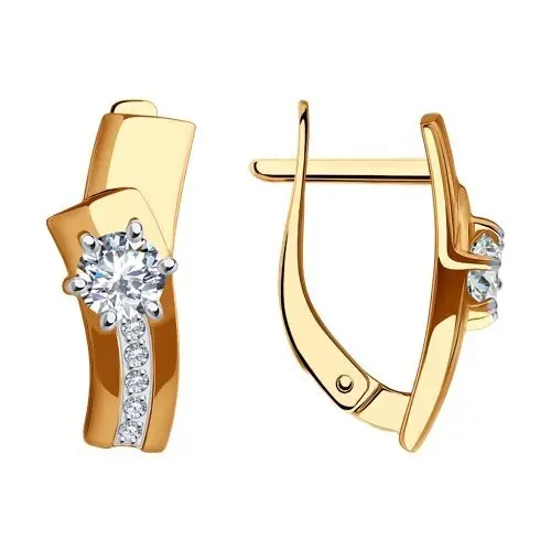 Серьги с английским замком из красного золота