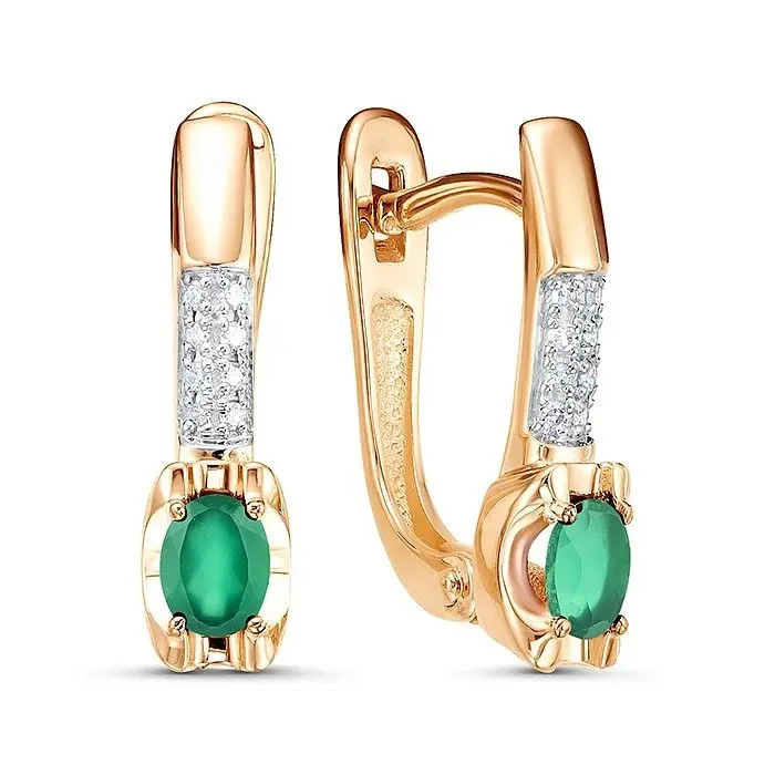 Серьги с английским замком из комбинированного золота