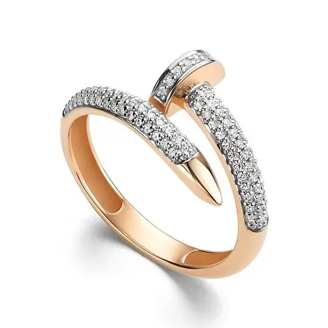 Кольцо декоративное из комбинированного золота