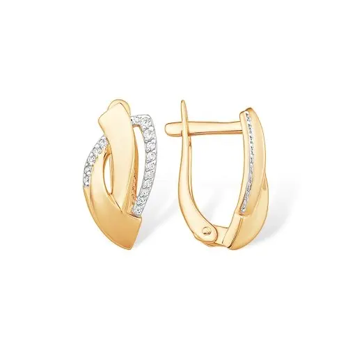 Серьги с английским замком из красного золота