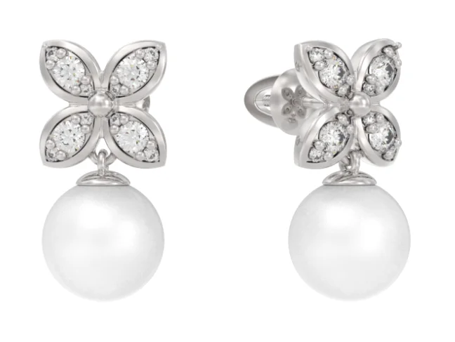 Серьги пуссеты из серебра