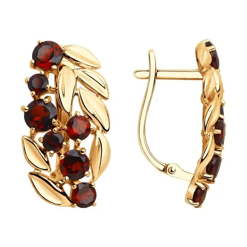 Серьги с английским замком из красного золота