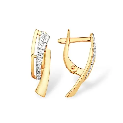 Серьги с английским замком из красного золота